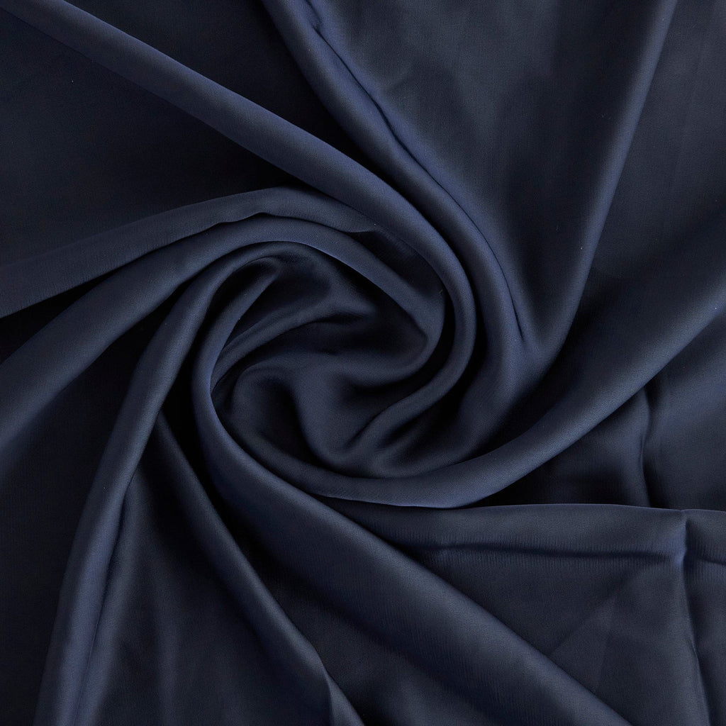 MELISSA SATIN SHIRTING  | D2474 NAVY - Zelouf Fabrics