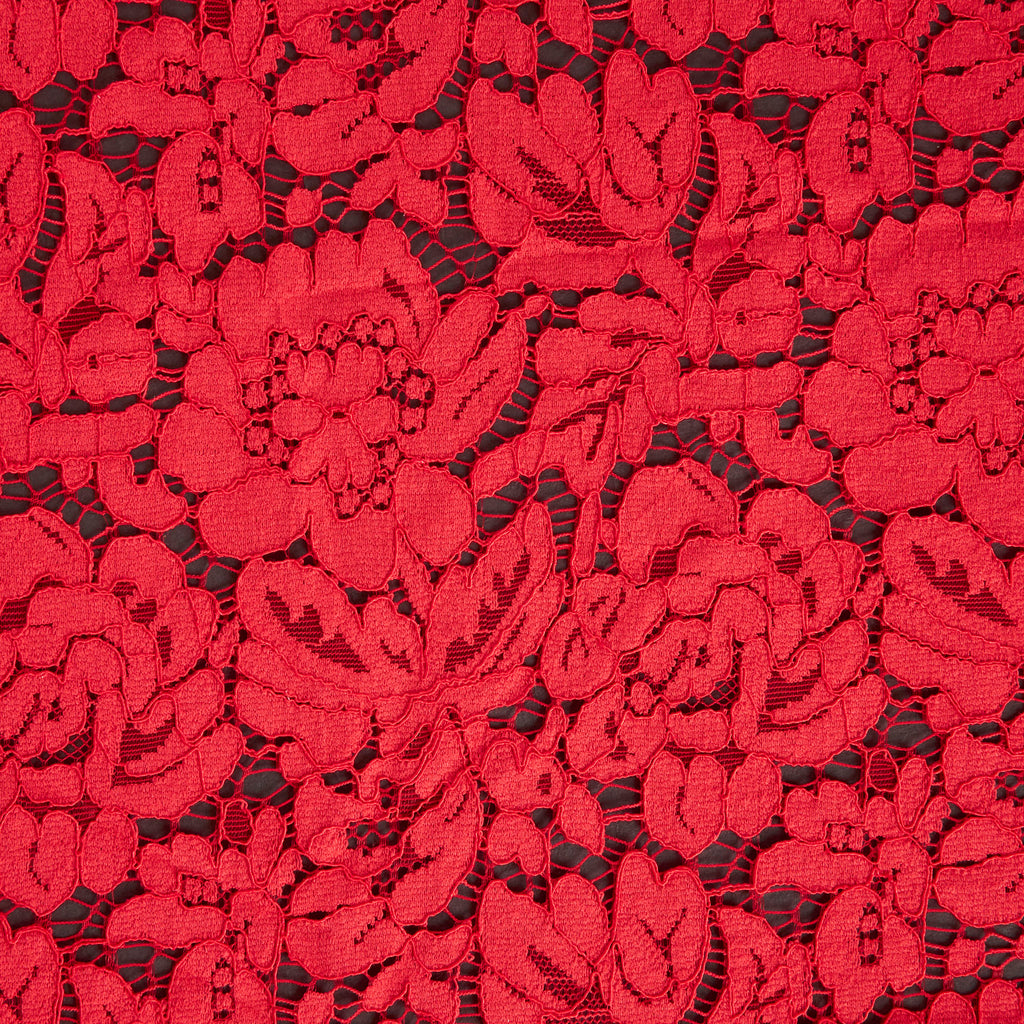 MODERN RED | 24122 - EVERLY CORDING FLORAL LACE - Zelouf Fabrics