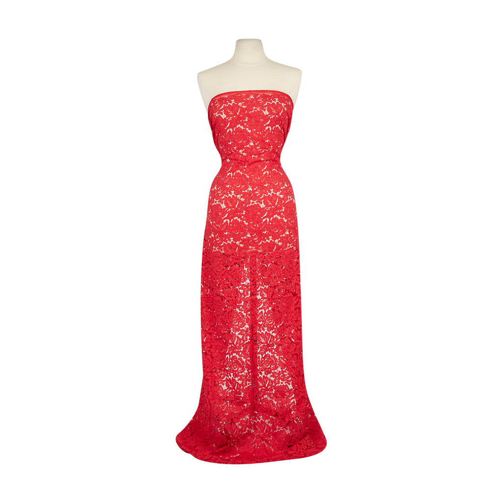 MODERN RED | 24122 - EVERLY CORDING FLORAL LACE - Zelouf Fabrics