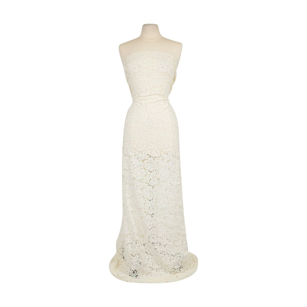 EVERLY CORDED FLORAL LACE  | 24122 PERFECT CREAM - Zelouf Fabrics