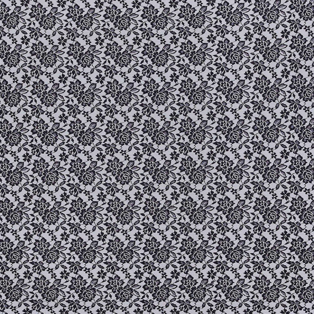 BLACK | 4428 - SCALLOP FLORAL LACE - Zelouf Fabrics