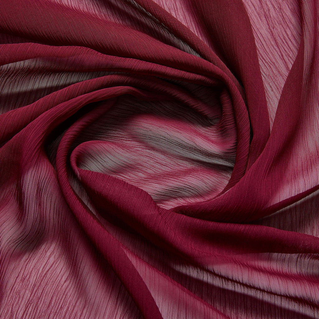 CRINKLE YURYU  100% POLYESTER   | 4462 BURGANDY - Zelouf Fabrics