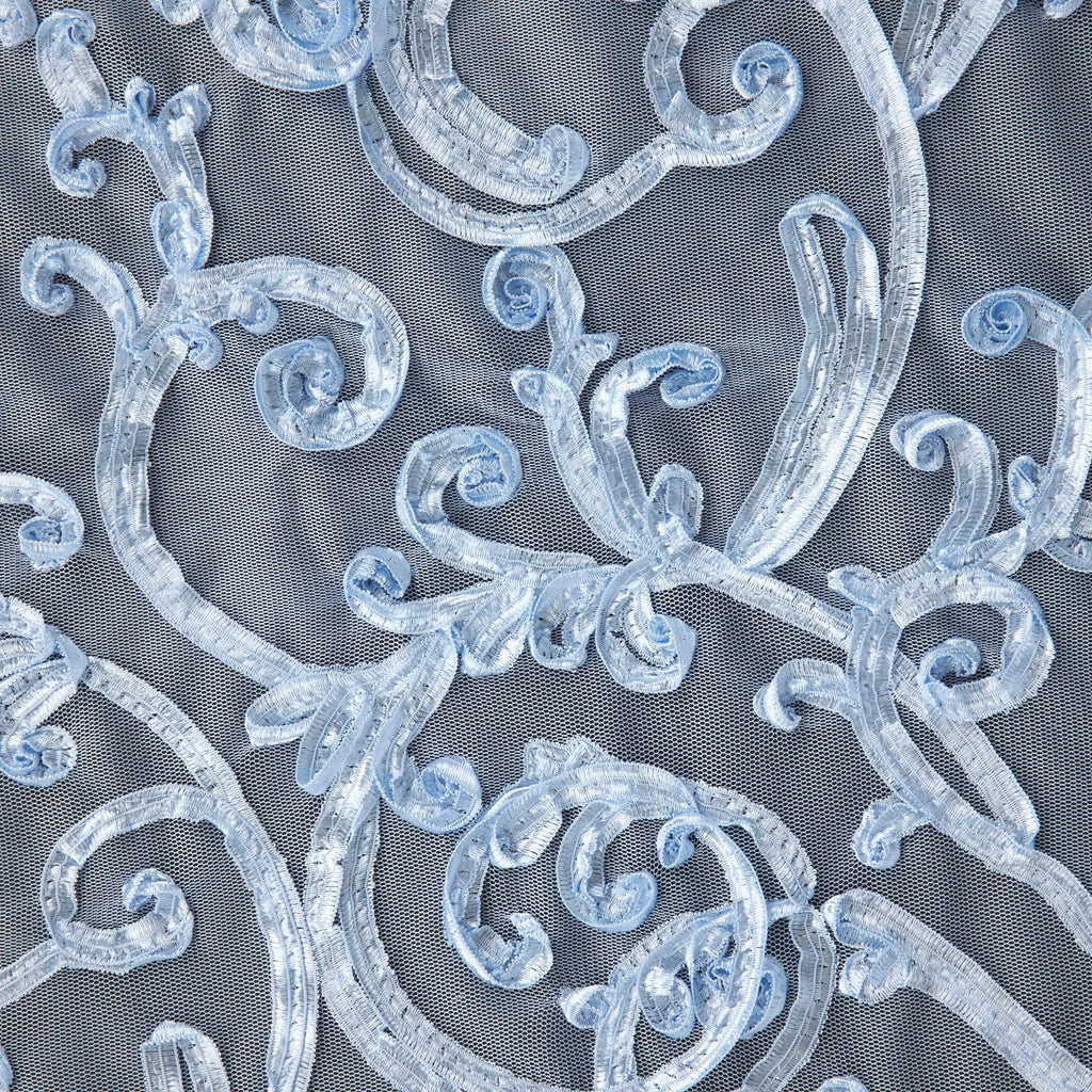 PERFECT PERI | 23917 - PRIME RIBBON EMBROIDERY ON MESH - Zelouf Fabrics