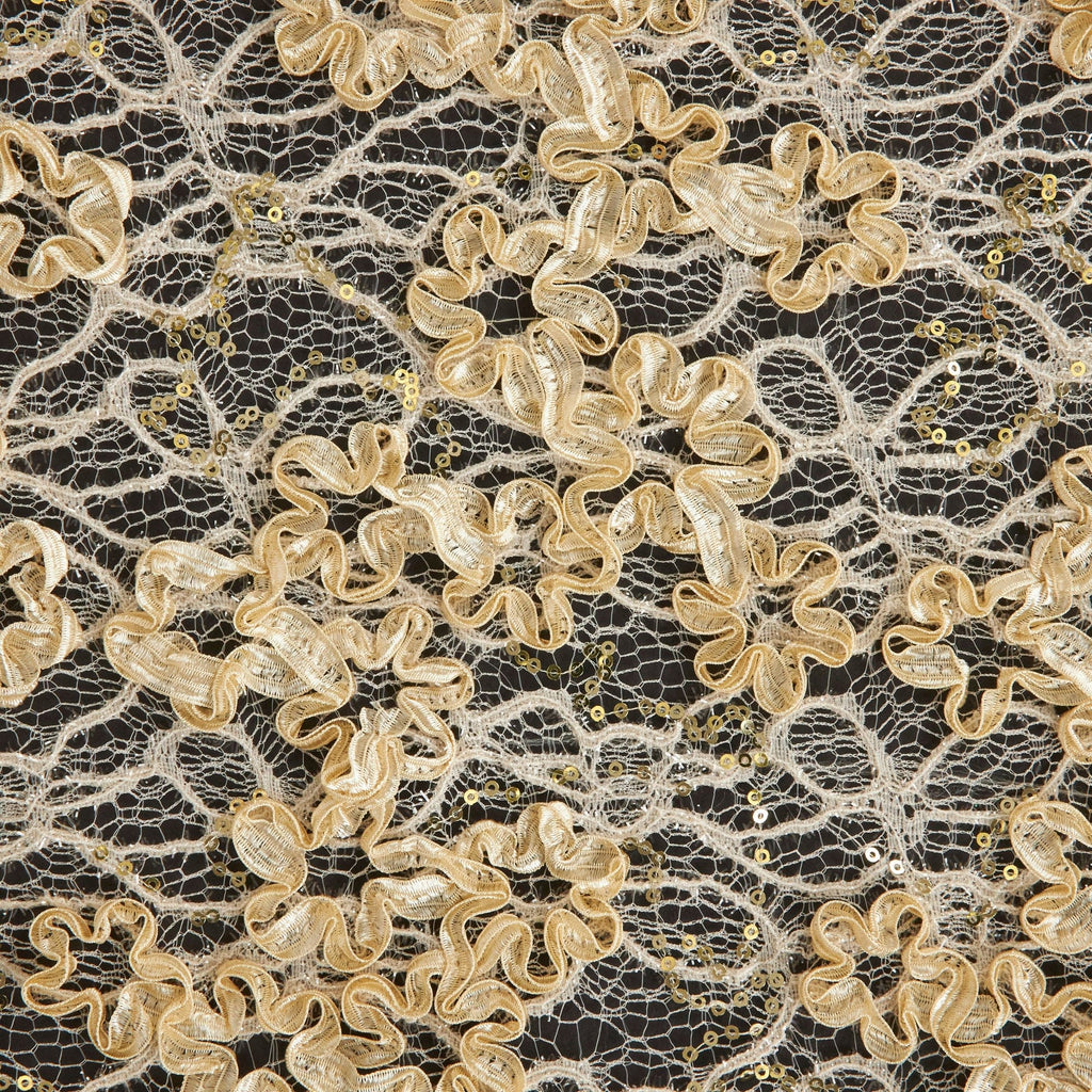 CAEN RIBBON SOUTACHE EYELASH LACE  | 25172  - Zelouf Fabrics