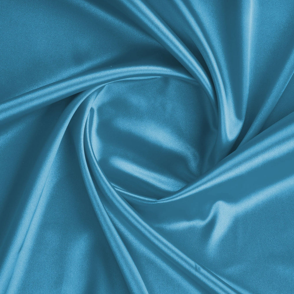 ARIEL STRETCH SATIN | 4506 AZURE - Zelouf Fabrics
