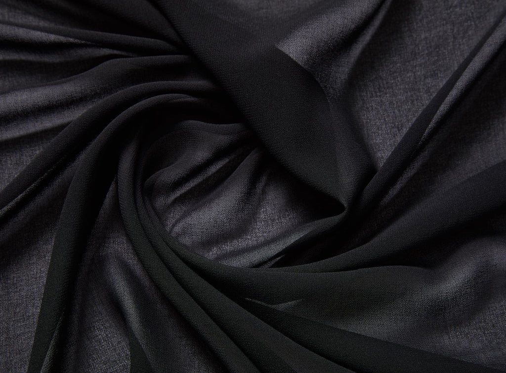 SILKY TOUCH CHIFFON SOLID  | 4522 999 BLACK - Zelouf Fabrics