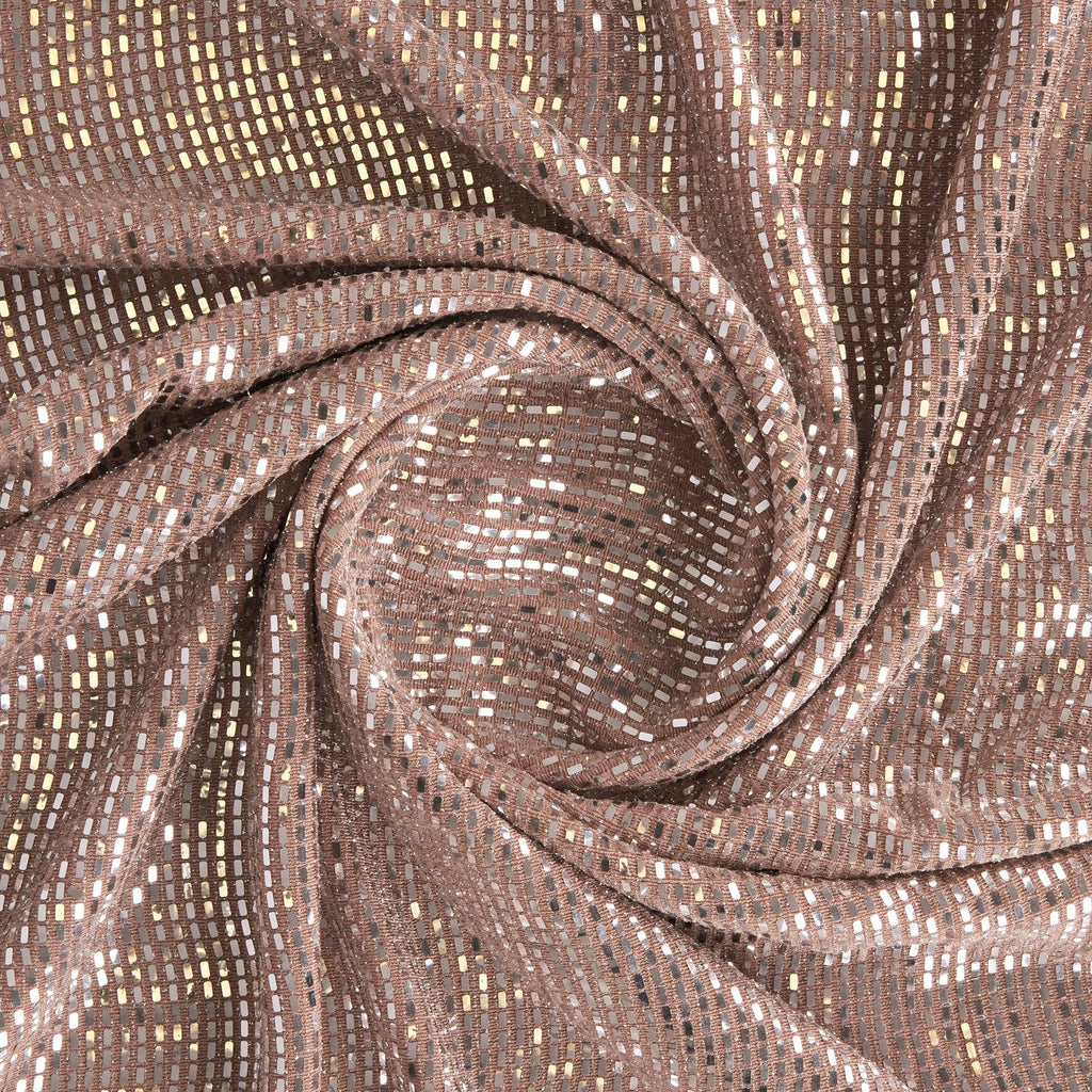 TAUPE/SILVER | 26386 - NATHALIE TRANS LUREX KNIT - Zelouf Fabrics