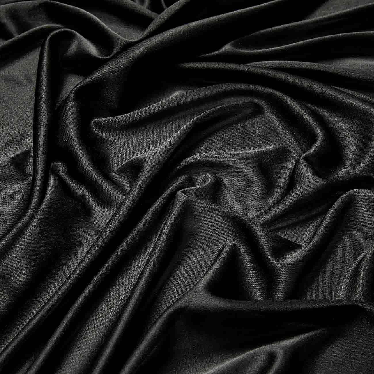 Black Pink Silky Crepe Swirl Pattern Fabric Abstract Luxe 