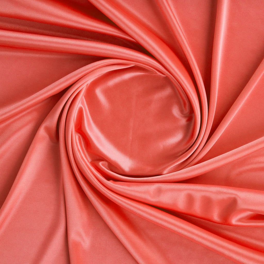 KNIT SATIN LINING | 4564 RUBY CORAL - Zelouf Fabrics