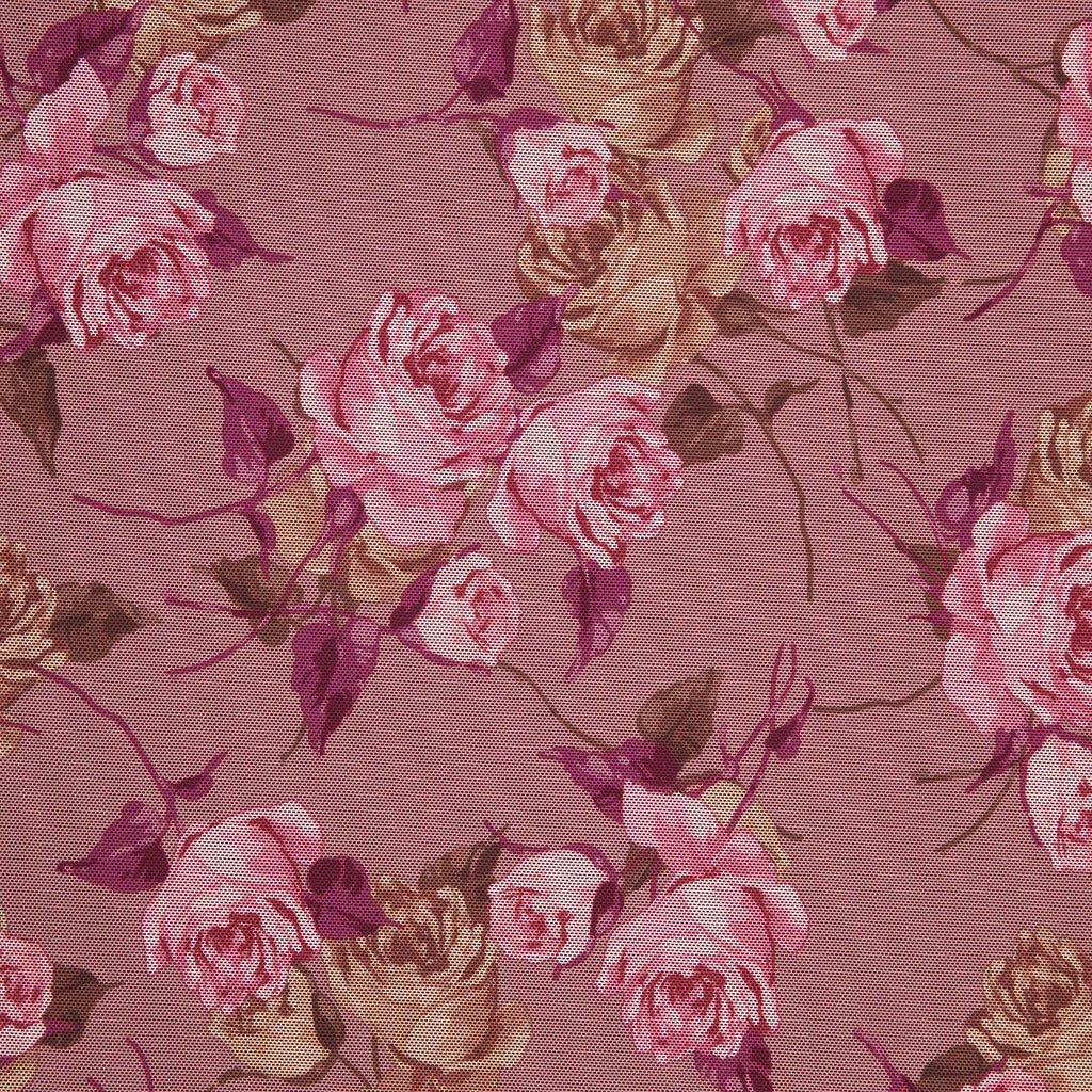 332 ROSE/PINK/TAN | P0102-1047DP - P0102 PRINT POWER MESH - Zelouf Fabrics