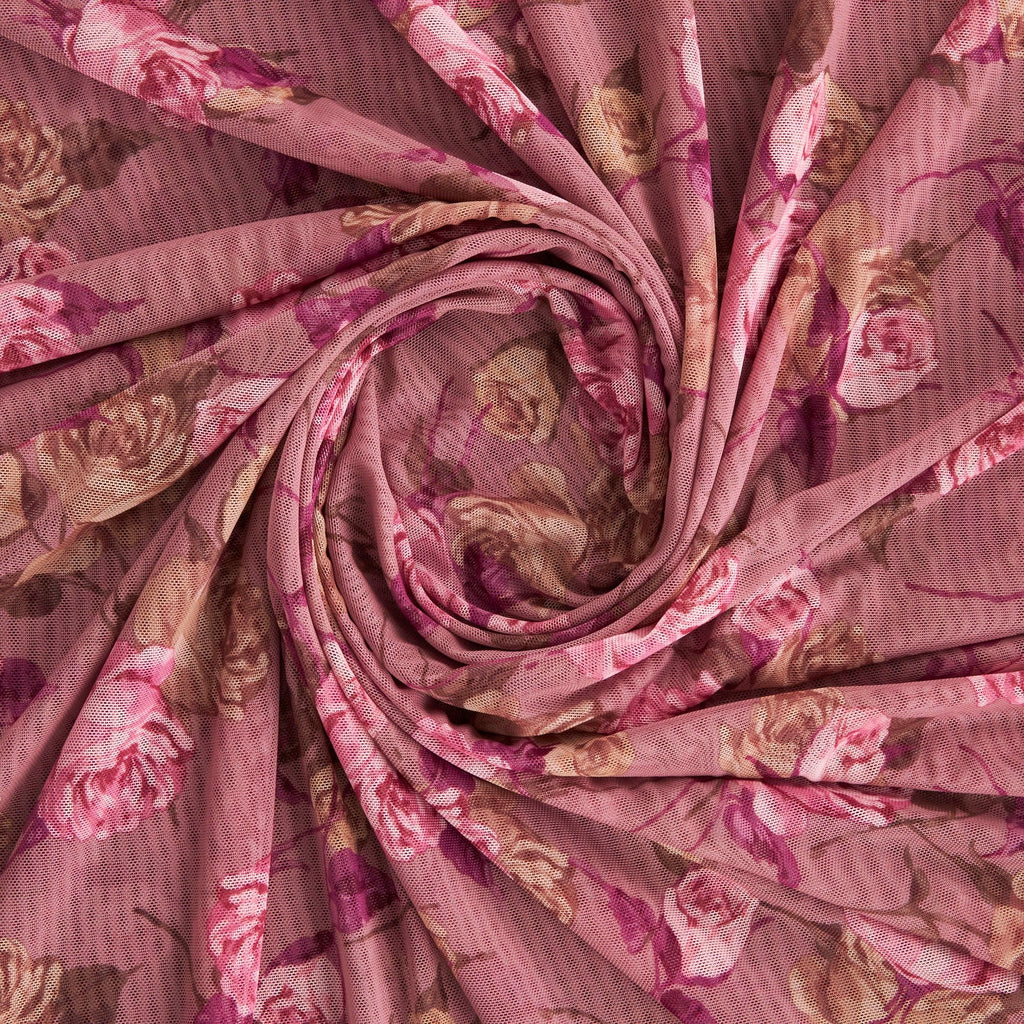 332 ROSE/PINK/TAN | P0102-1047DP - P0102 PRINT POWER MESH - Zelouf Fabrics