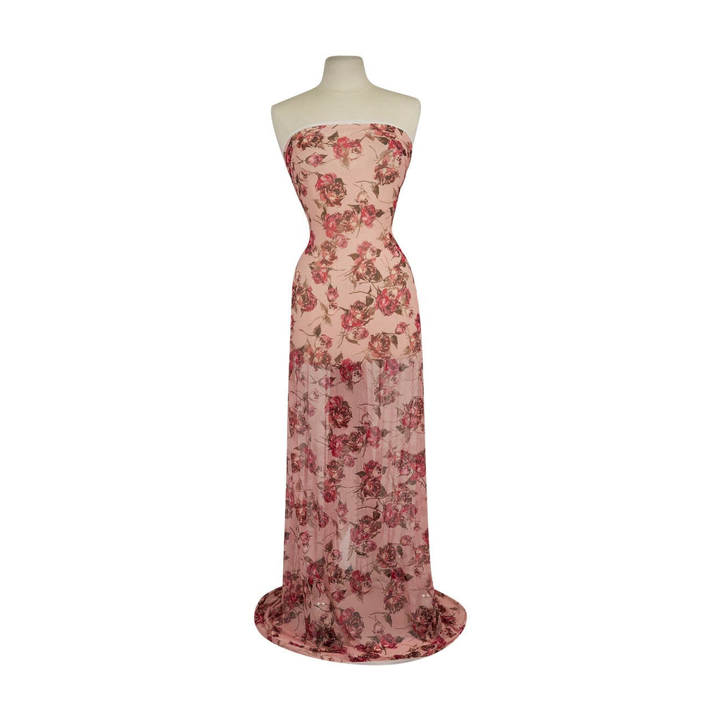 323 PEACH/WINE/BROWN | P0102-1047DP - P0102 PRINT POWER MESH - Zelouf Fabrics