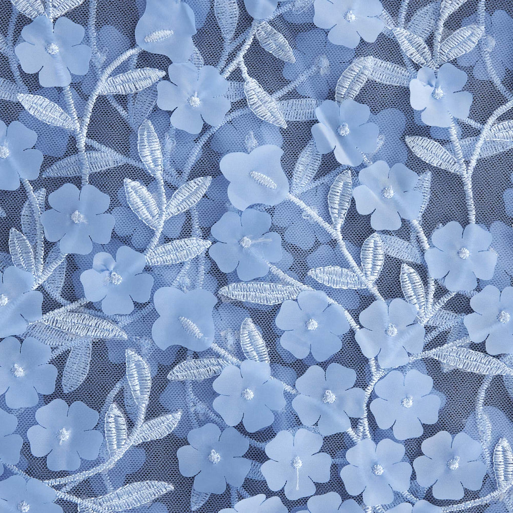 SPRING PERI | 24286 - CARYN 3D FLOWER EMBROIDERY MESH - Zelouf Fabrics