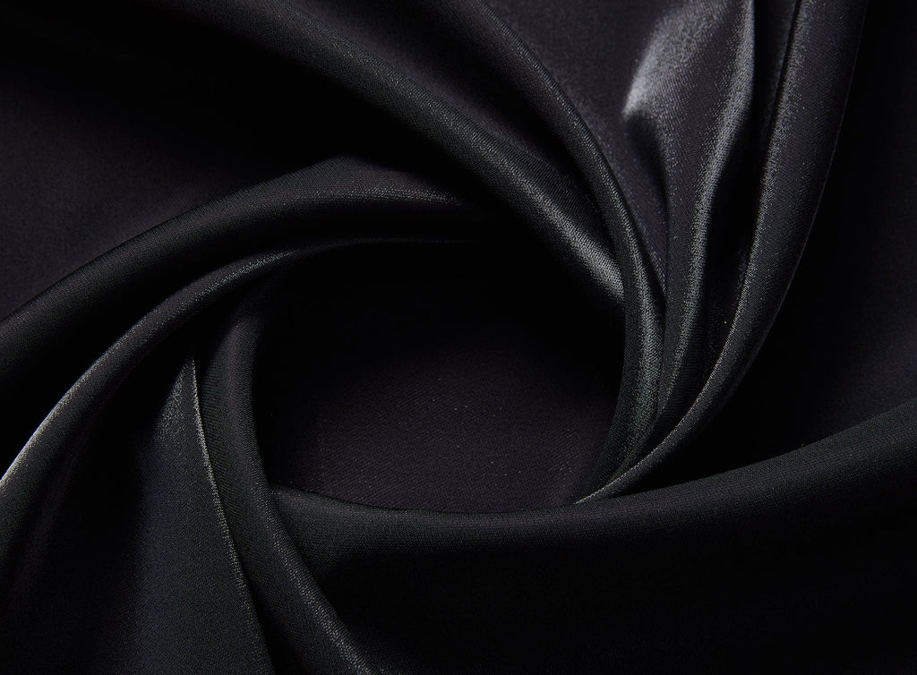 POLY SPAN STRETCH SHIMMER  | 4743 BLACK - Zelouf Fabrics