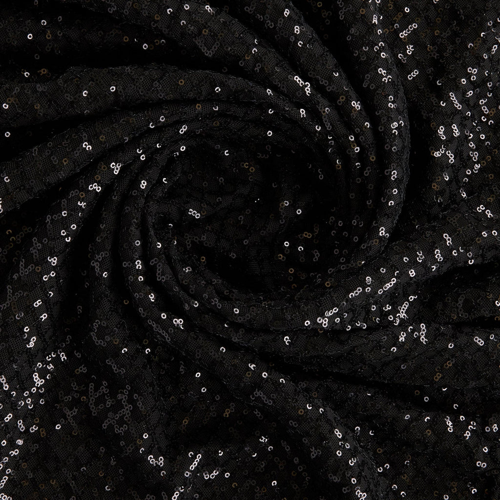 BLACK/BLACK | 25680 - SPLENDID SMALL DIAMOND STRETCH MESH - Zelouf Fabrics