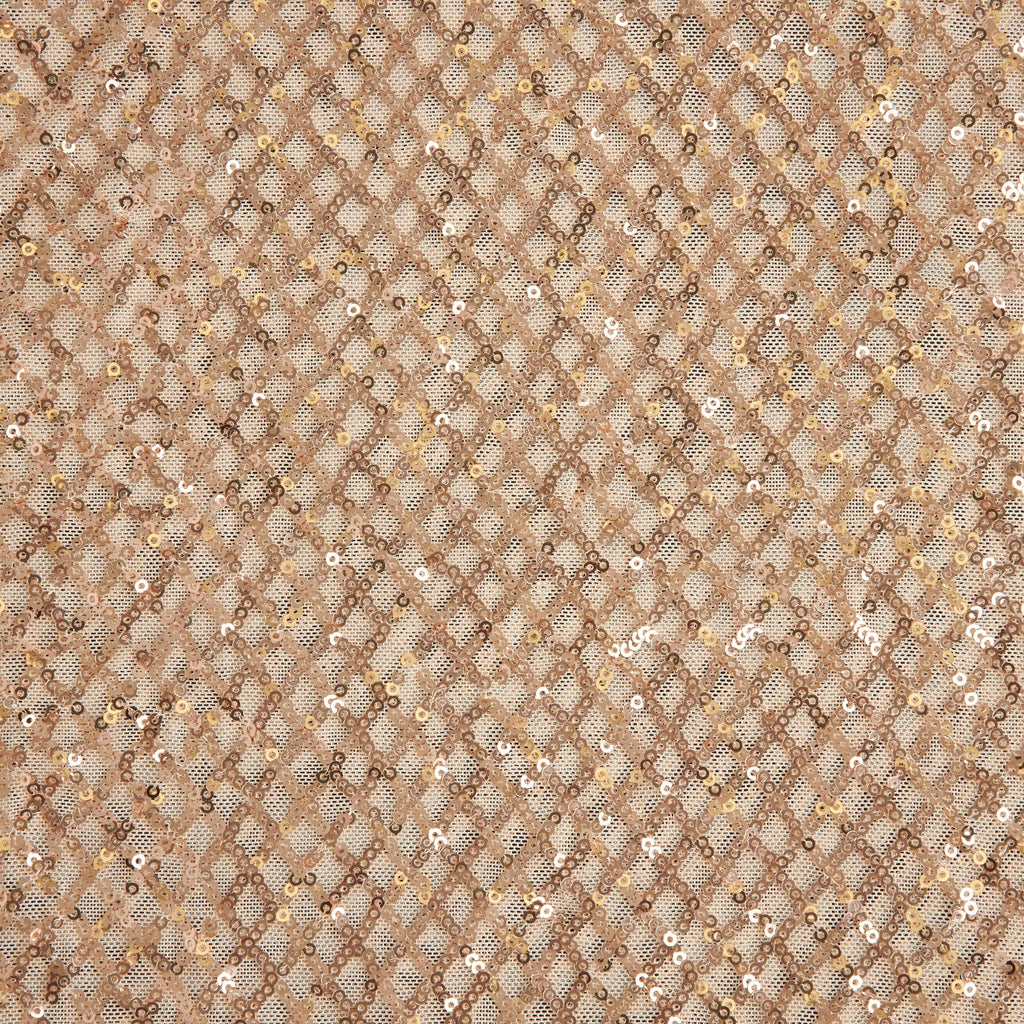 SAND | 25680 - SPLENDID SMALL DIAMOND STRETCH MESH - Zelouf Fabrics