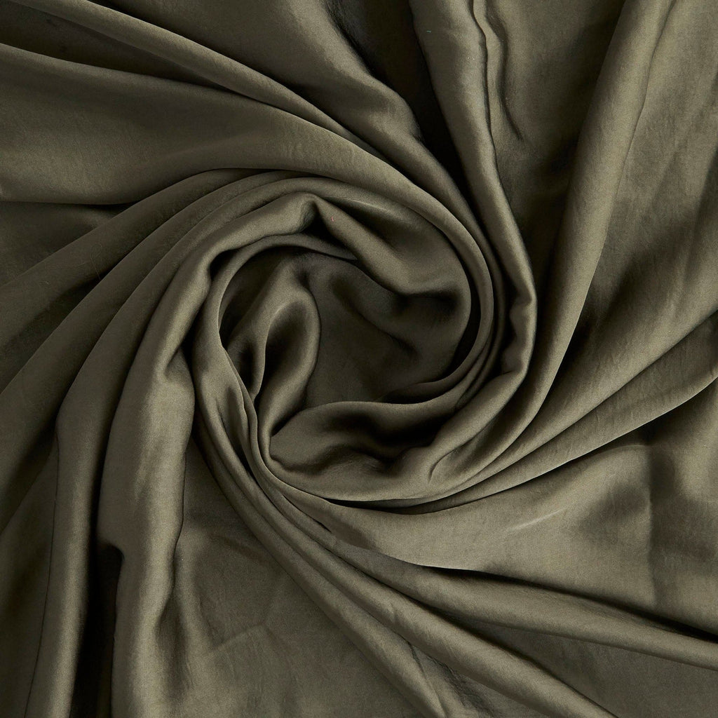 PERFECT OLIVE | D2040 - WASHER RB RUMPLE SATIN - Zelouf Fabrics