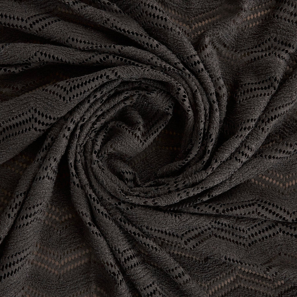 LANCE CHEVRON KNIT  | 26401 BLACK - Zelouf Fabrics