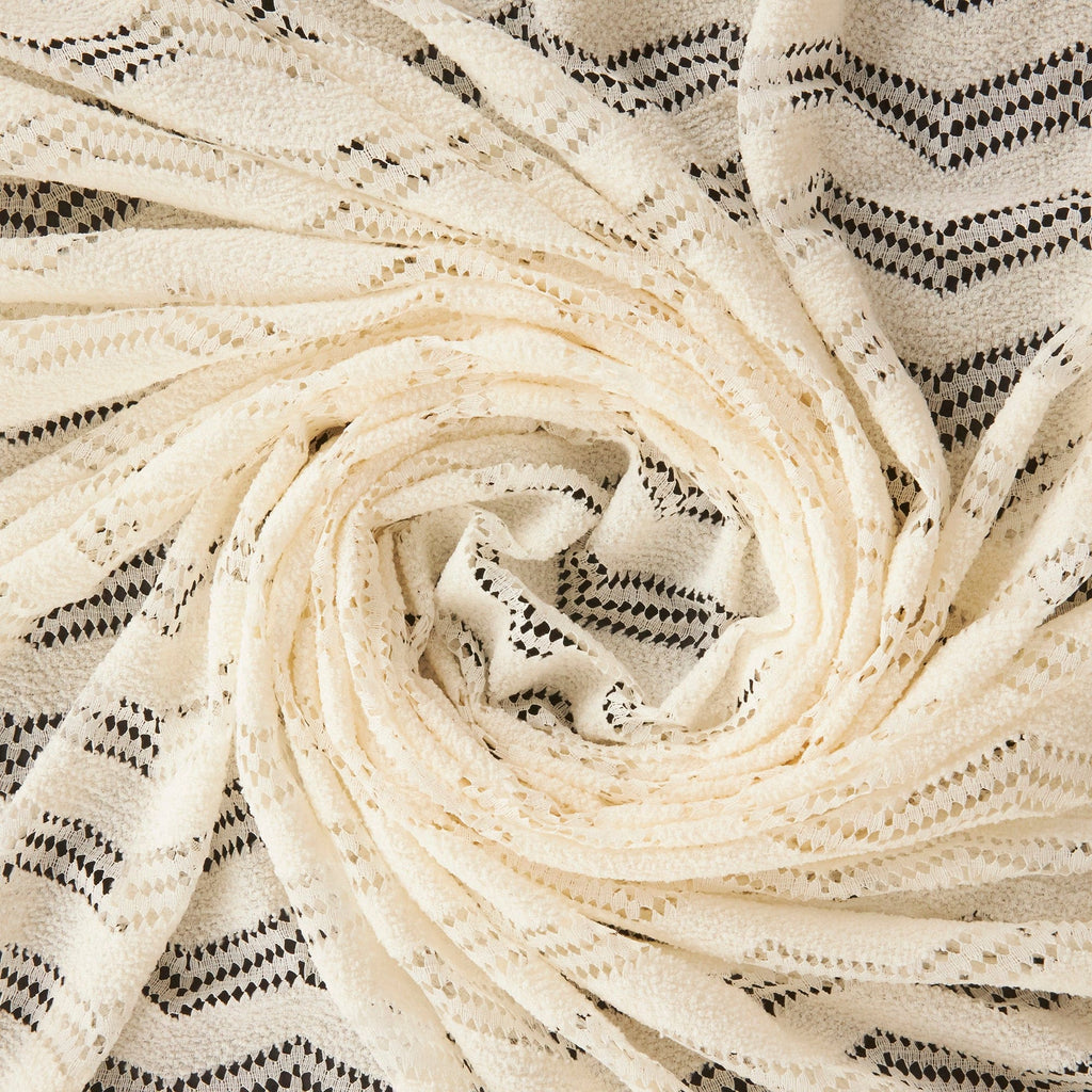 LANCE CHEVRON KNIT  | 26401 PERFECT CREAM - Zelouf Fabrics