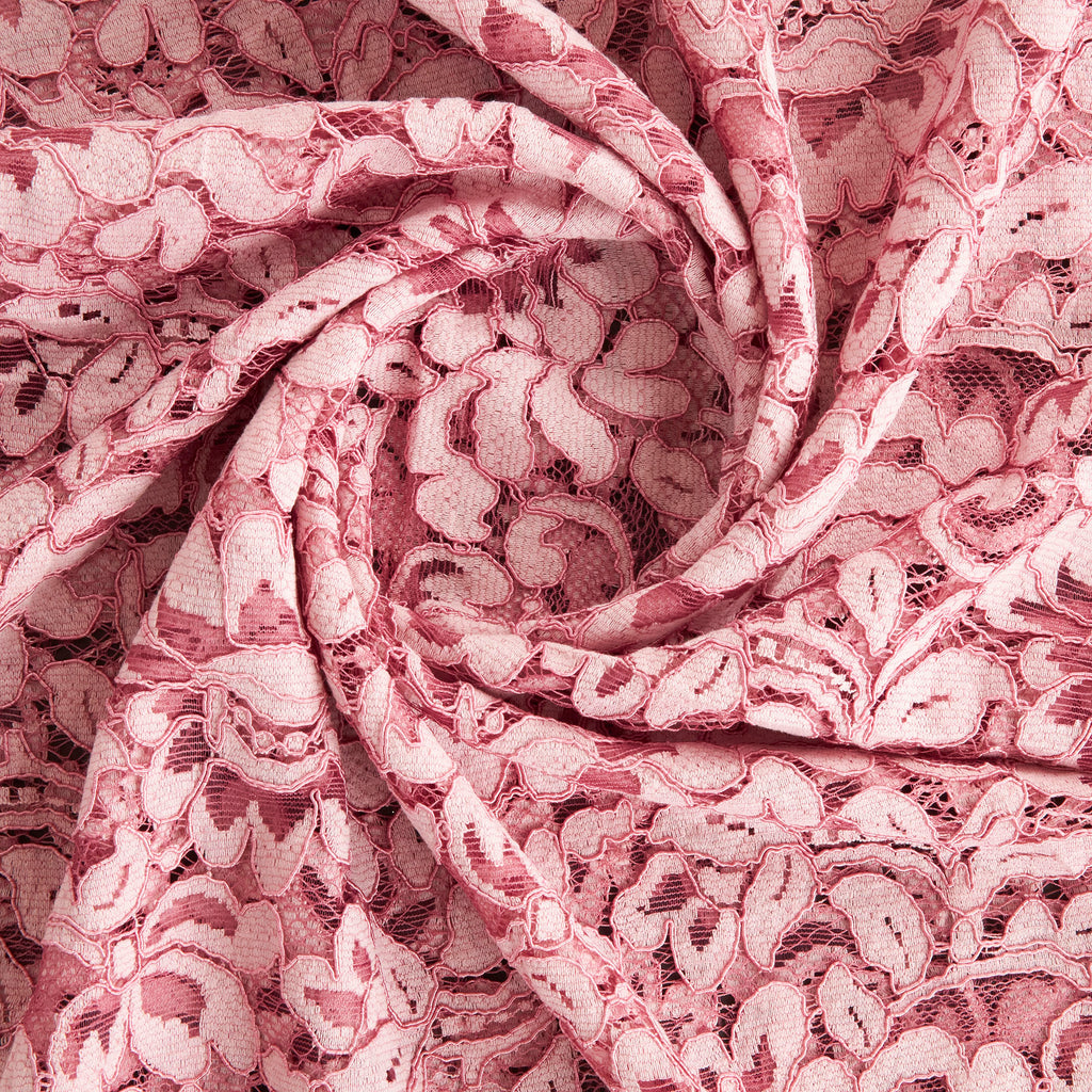 ROSE/WILDPLUM | 22715 - SAINT LACE  [1 3/4 YRD PANEL] - Zelouf Fabrics
