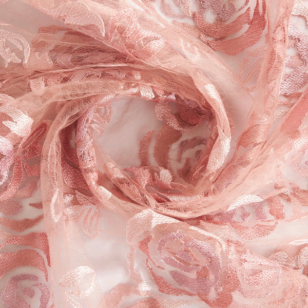 ローズメッシュ生地 ROSE EMBROIDERY LACE MESH | 26375 | Wholesale Fabrics from $13.99 USD
