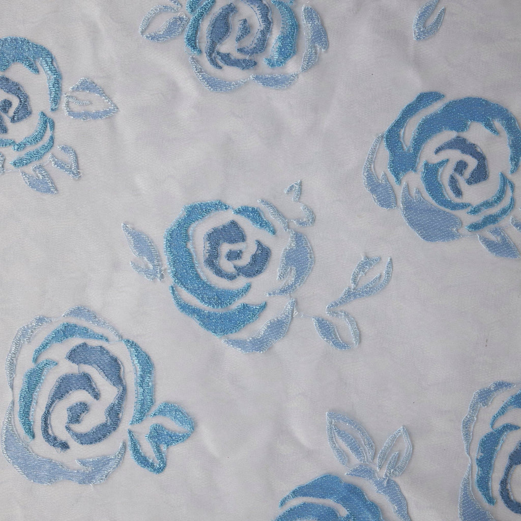 PERI COMBO | 26375 - ROSE EMBROIDERY LACE MESH - Zelouf Fabrics