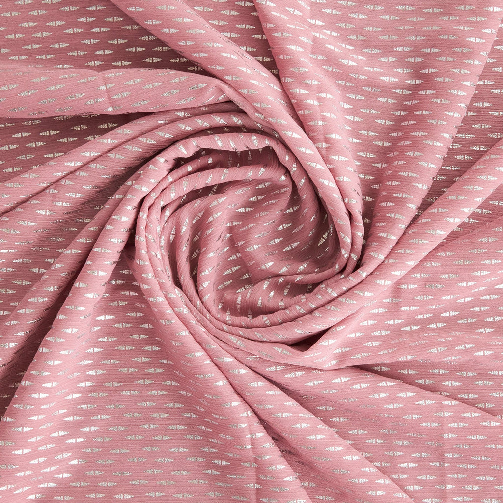 DIANA DIAMOND FOIL YORYU  | 26403-2222 DUSTY ROSE/SILVER - Zelouf Fabrics