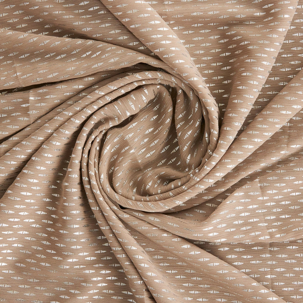 DIANA DIAMOND FOIL YORYU  | 26403-2222 TAUPE/SILVER - Zelouf Fabrics
