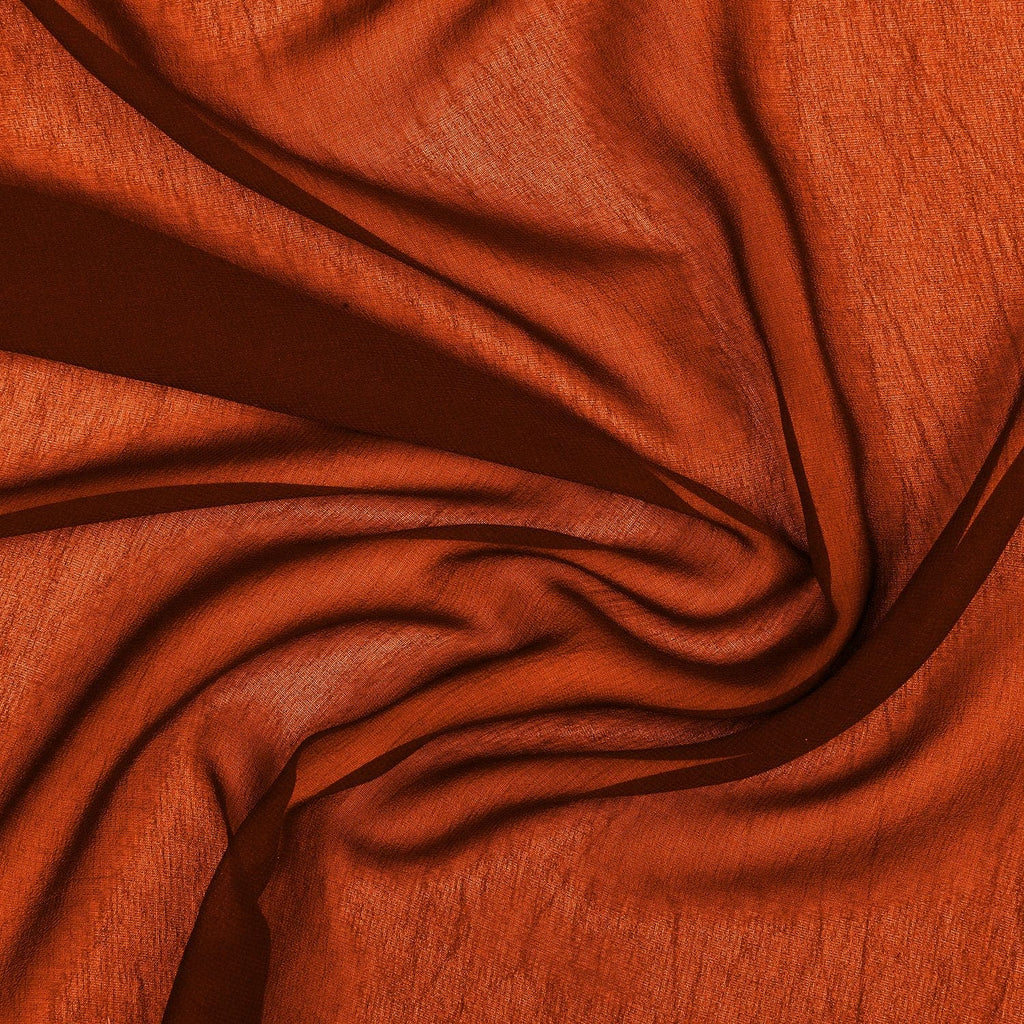 HOT ORANGE | 4835-ORANGE - PEARL SILK CHIFFON - Zelouf Fabrics