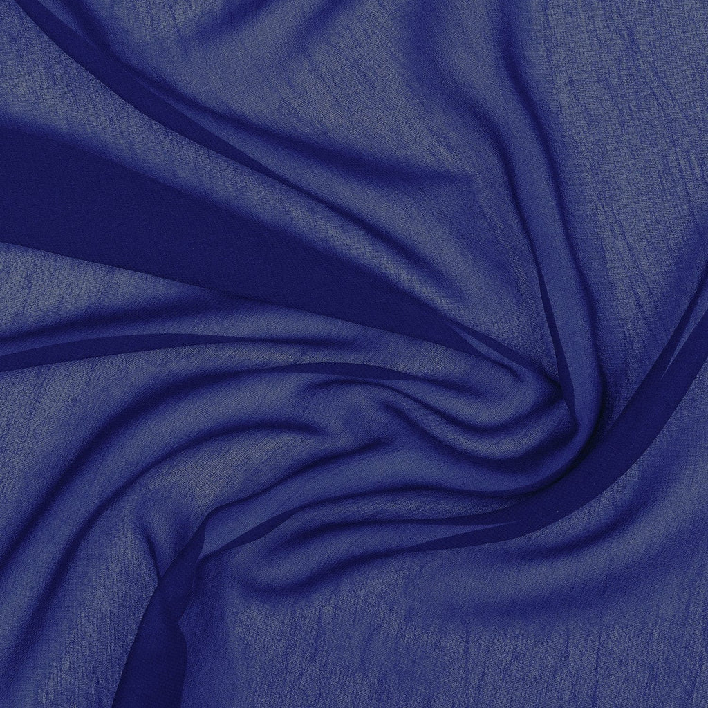 INDIGO | 4835-BLUE - PEARL SILK CHIFFON - Zelouf Fabrics