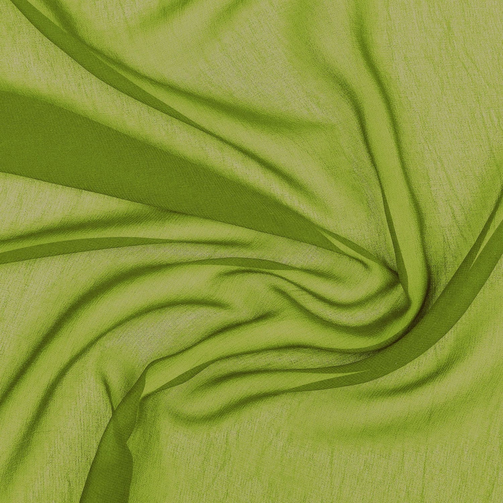 LIME | 4835-GREEN - PEARL SILK CHIFFON - Zelouf Fabrics
