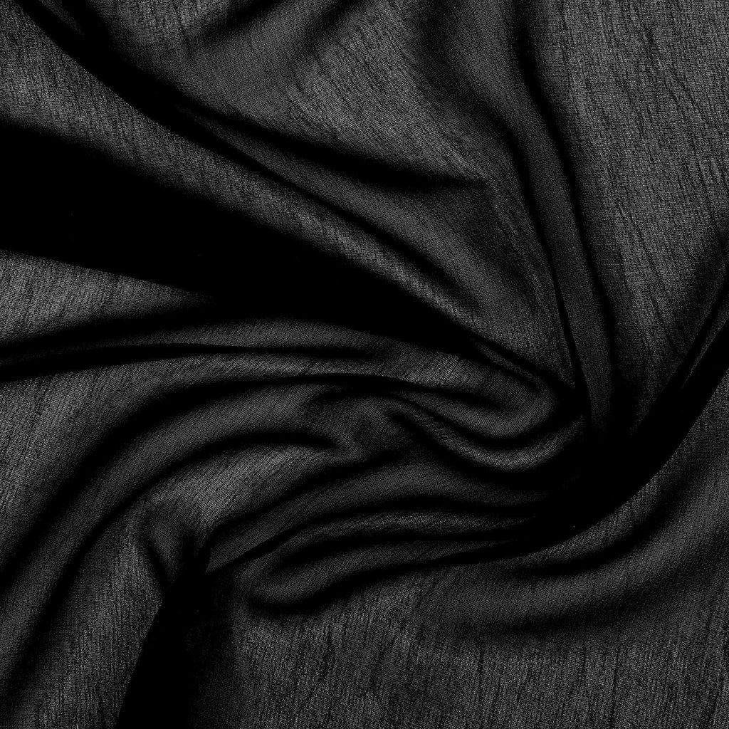 LUX BLACK | 4835-BLACK - PEARL SILK CHIFFON - Zelouf Fabrics
