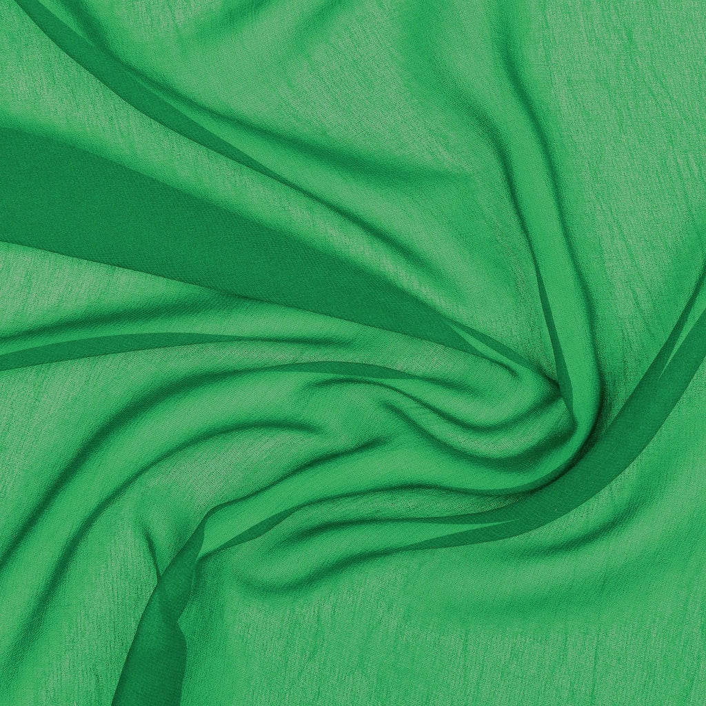 LUX GRASS | 4835-GREEN - PEARL SILK CHIFFON - Zelouf Fabrics