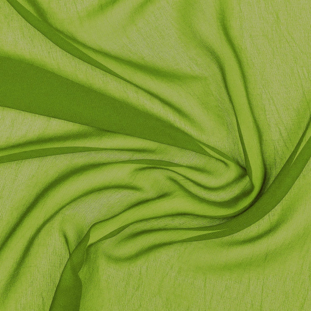 LUX LIMEADE | 4835-GREEN - PEARL SILK CHIFFON - Zelouf Fabrics