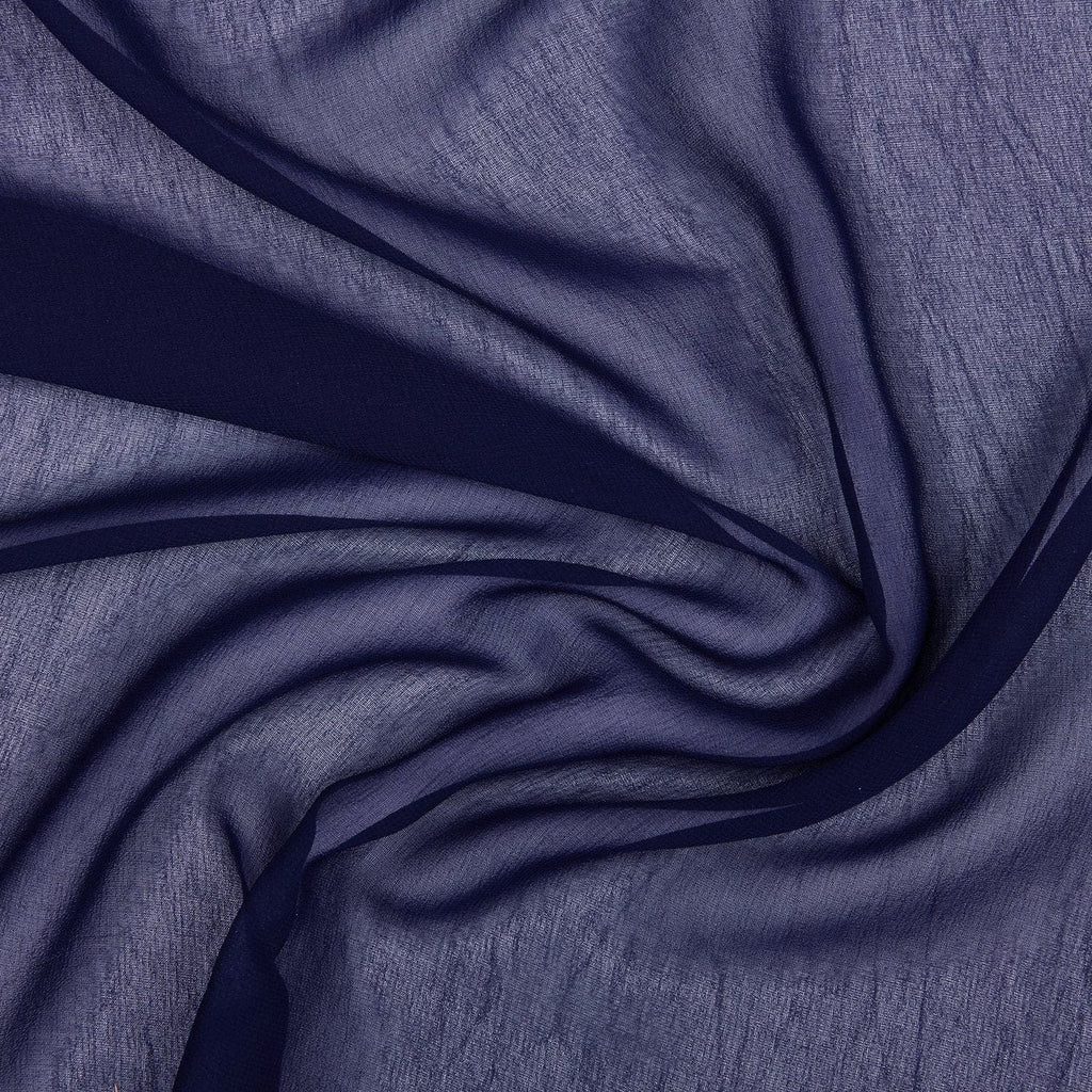 LUX NAVY | 4835-BLUE - PEARL SILK CHIFFON - Zelouf Fabrics