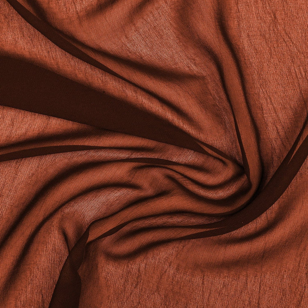 LUX ORANGE | 4835-ORANGE - PEARL SILK CHIFFON - Zelouf Fabrics