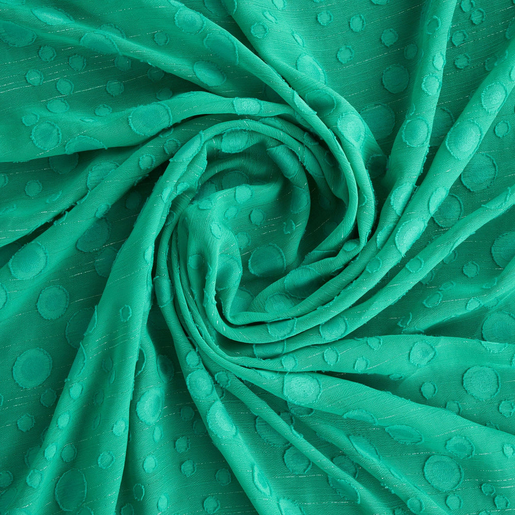 CIRCLE JRQ LUREX CHIFFON  | 3533 DAZZLING JADE - Zelouf Fabrics