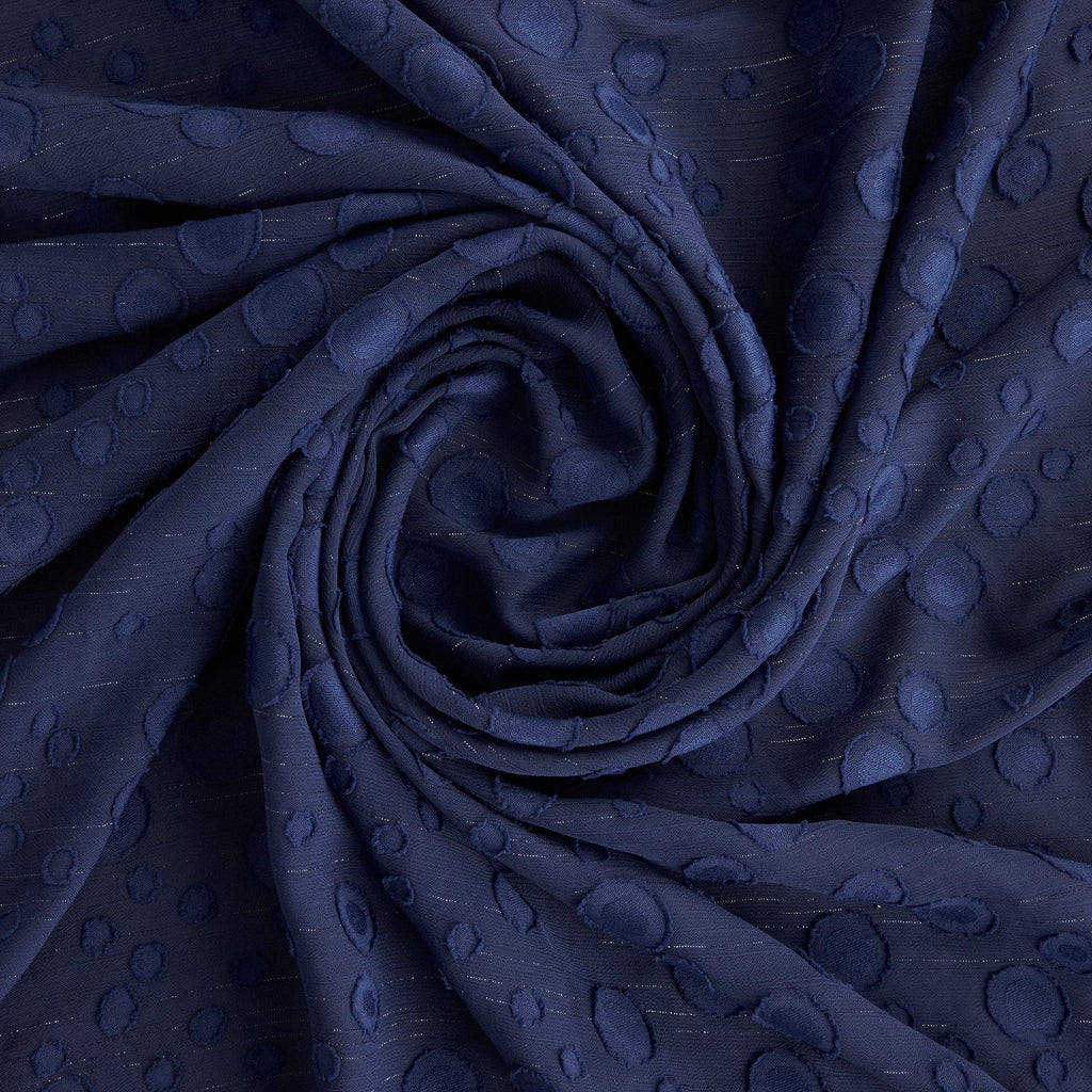 CIRCLE JRQ LUREX CHIFFON  | 3533 DAZZLING NAVY - Zelouf Fabrics