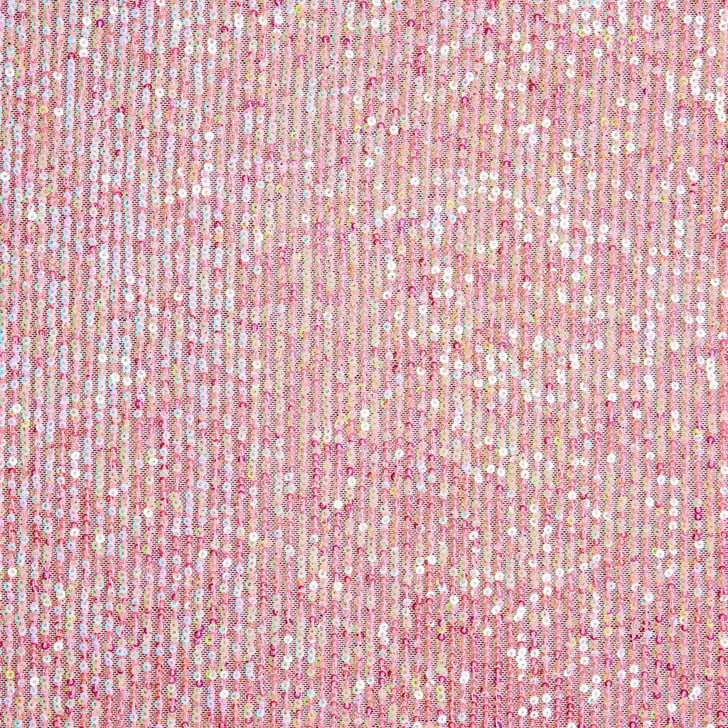 BLOSSOM PINK | 25525-IRID - ARIEL LINE IRIDESCENT SEQUIN STRETCH MESH - Zelouf Fabrics