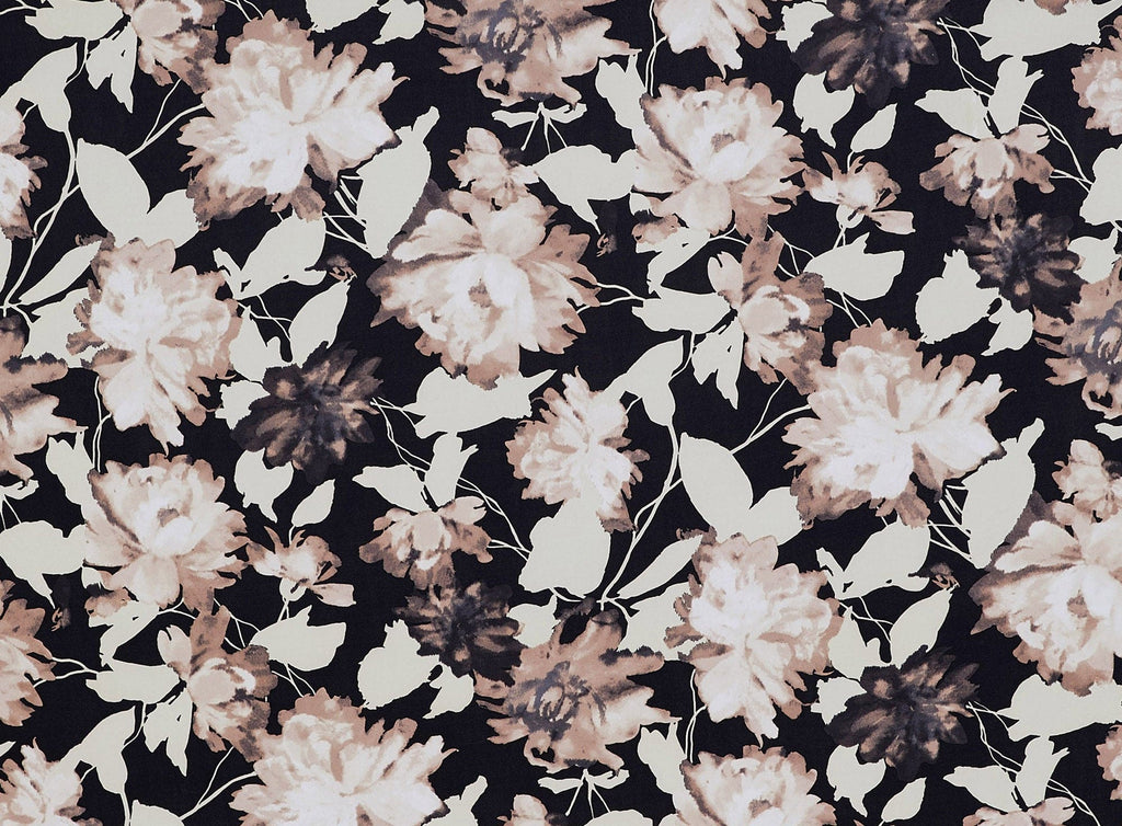 920 BLACK/GREY | 50002-1181 - WASH FLORAL PRINT ON ITY - Zelouf Fabrics