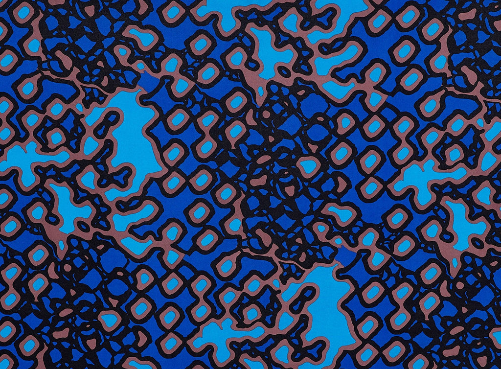 429 BLUE/TURQ | 50004-1181 - FLAT GEO ON ITY - Zelouf Fabrics
