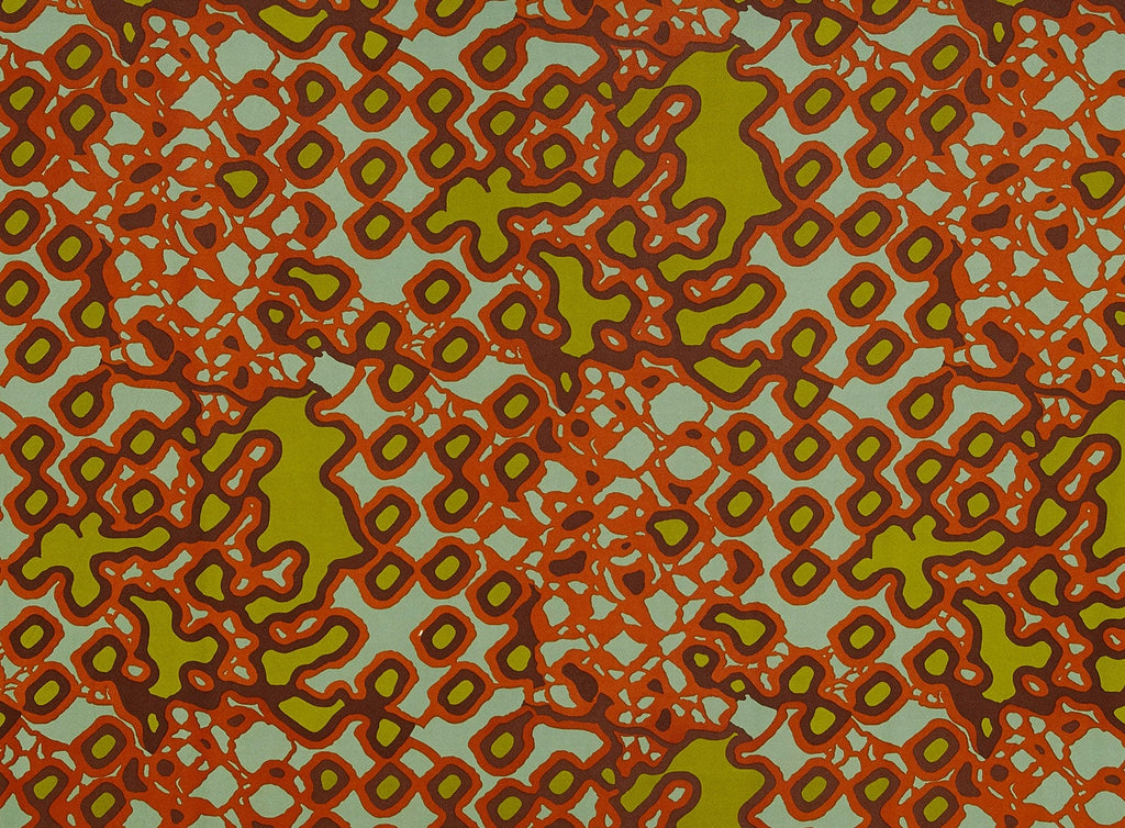 728GREEN/ORANGE | 50004-1181 - FLAT GEO ON ITY - Zelouf Fabrics