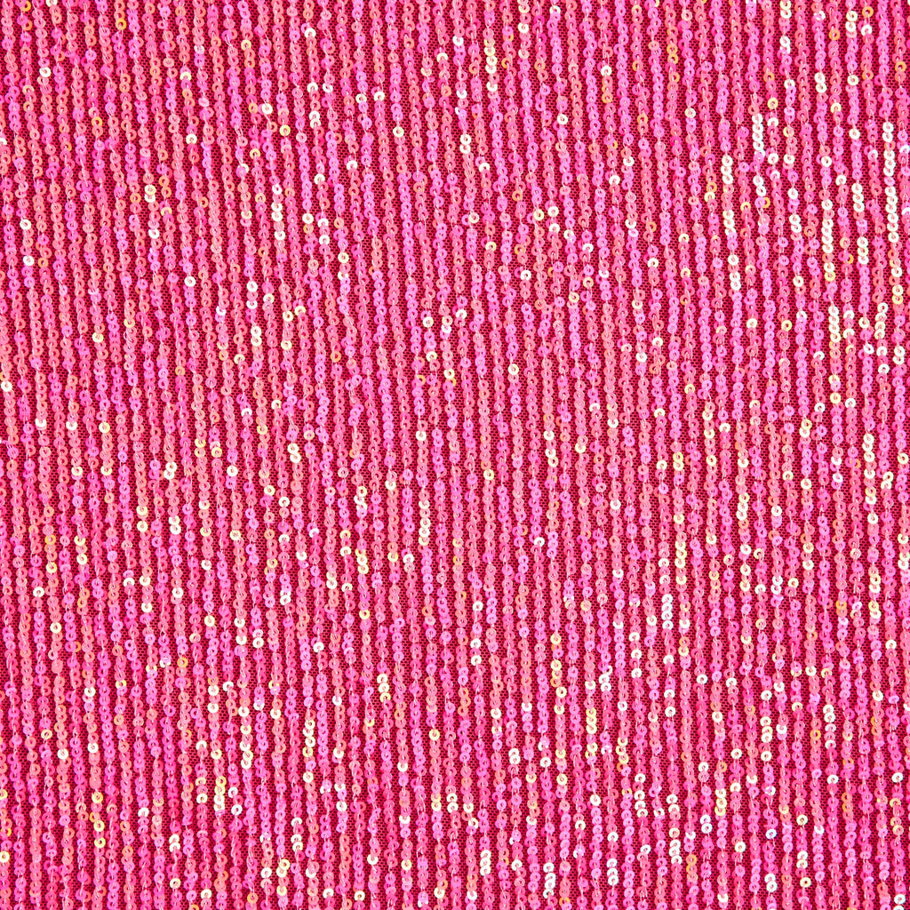 PINK | 25525-IRID - ARIEL LINE IRIDESCENT SEQUIN STRETCH MESH - Zelouf Fabrics