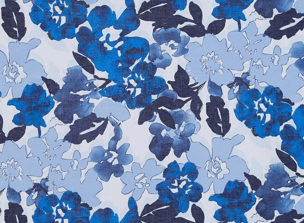 144 WHITE/BLUE | 50101-5554 - SHADOW FLOWER ON LAWN - Zelouf Fabrics