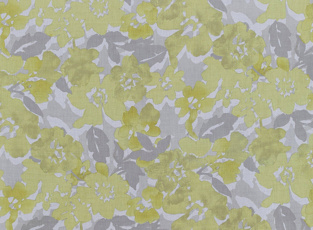 172WHITE/CITRON | 50101-5554 - SHADOW FLOWER ON LAWN - Zelouf Fabrics
