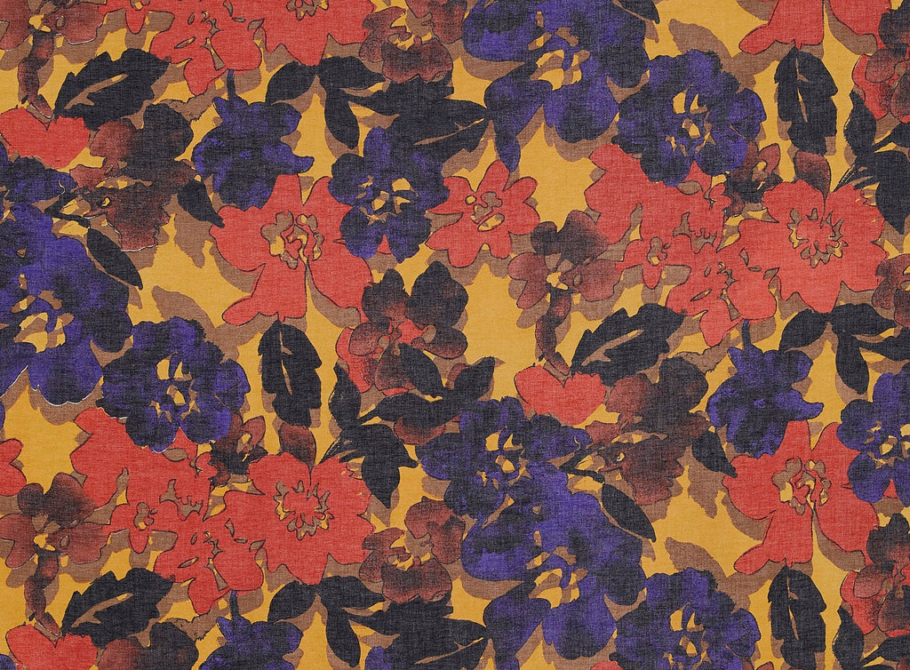 524 GOLD/RUST | 50101-5554 - SHADOW FLOWER ON LAWN - Zelouf Fabrics