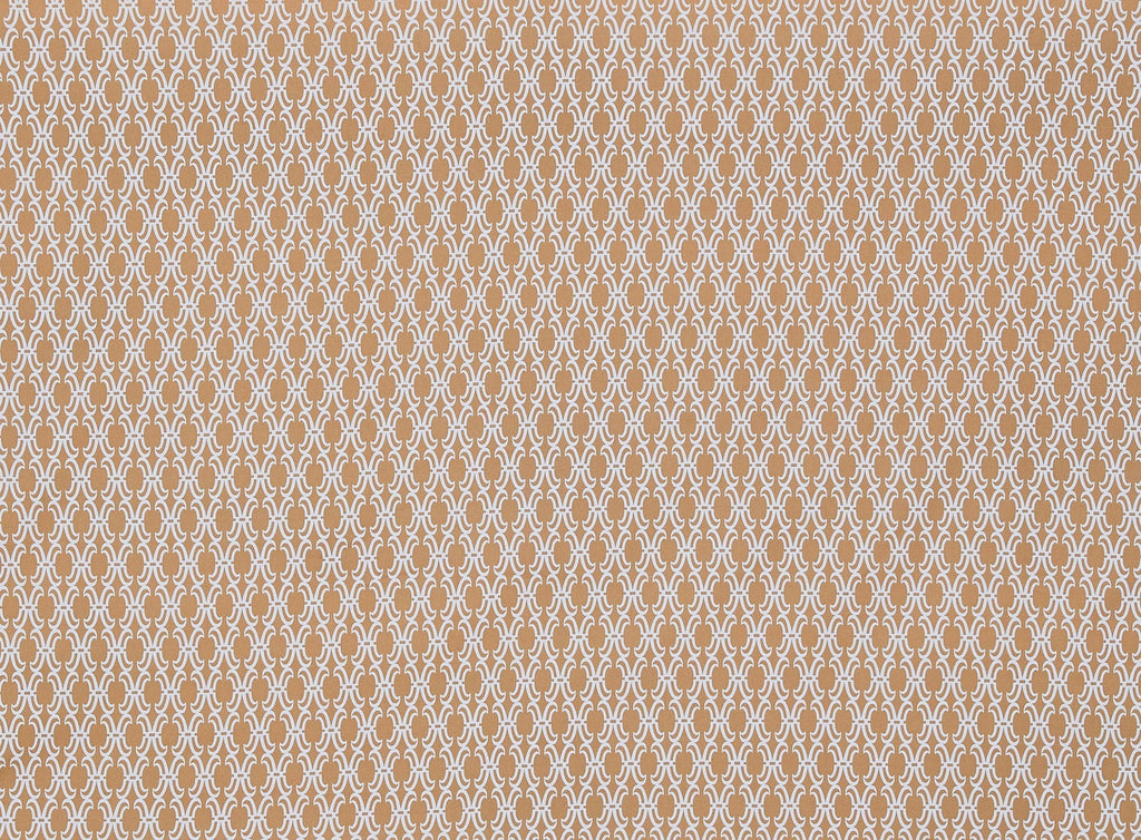 112 TAN/WHITE | 50106-5558 - LINKS ON STRETCH COTTON SATEEN - Zelouf Fabrics