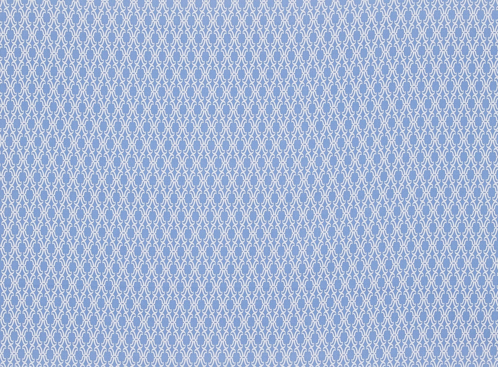 114 BLUE/WHITE | 50106-5558 - LINKS ON STRETCH COTTON SATEEN - Zelouf Fabrics
