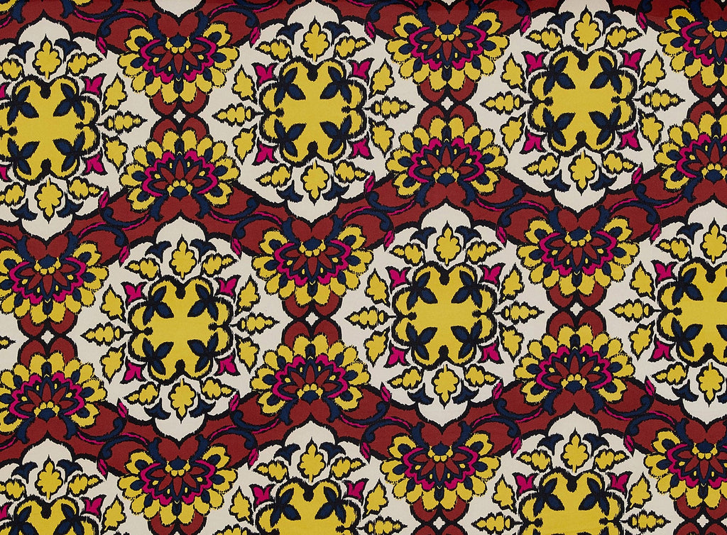 225BROWN/YELLOW | 50125-1181 - SPANISH TILE ON ITY - Zelouf Fabrics