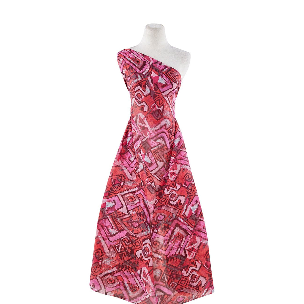 ETHNIC GEO ON YORYU  | 50176-2222 383 RED/WINE - Zelouf Fabrics